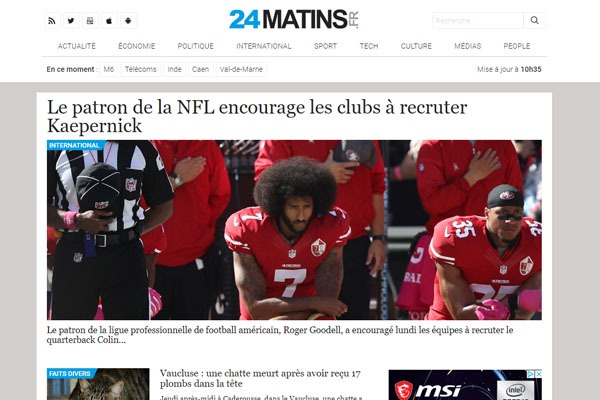 Page d’accueil du site Toute l’actualité du moment sur 24matins.fr