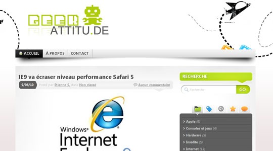 Page d’accueil du site Geekattitu.de: l’actu Geek