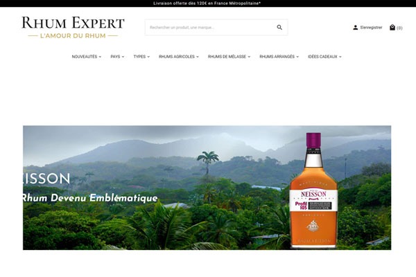 Page d’accueil du site Rhum Expert, votre expert Rhum en ligne