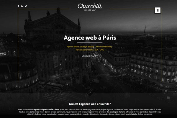 Page d’accueil du site Augmentez votre présence en ligne avec l’aide de l’agence web Churchill