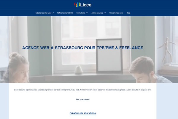 Page d’accueil du site Liceo : Votre Agence Web à Strasbourg