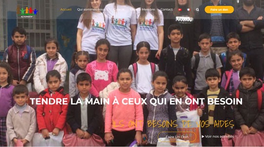 Page d’accueil du site Alternatif Association pour l’éducation des jeunes