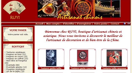 Page d’accueil du site Venez découvrir notre boutique de décoration asiatique!
