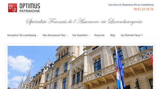 Page d’accueil du site L’Assurance Vie Luxembourgeoise