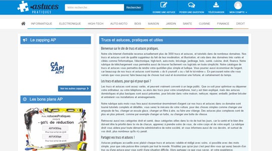 Page d’accueil du site Se mettre sur son 31 avec Astuces pratiques