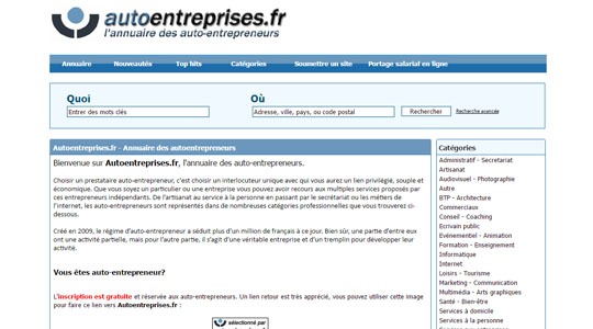 Page d’accueil du site Le portage salarial, une alternative pour l’auto-entreprise