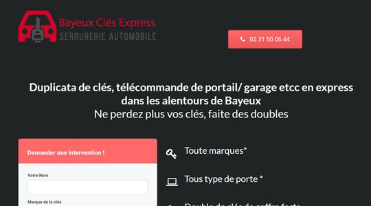 Page d’accueil du site Comment obtenir un double de vos clés ?