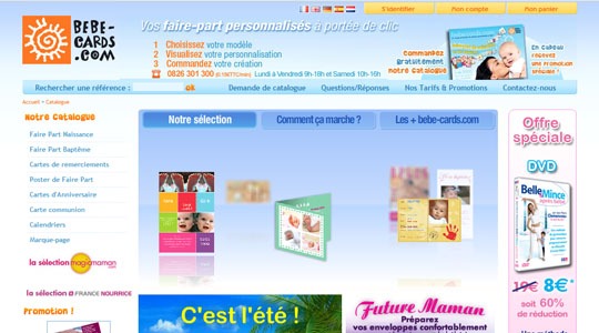Page d’accueil du site Faire part naissance : un site spécialisé