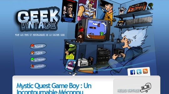 Page d’accueil du site Un blog pour les geeks nostalgiques : geek vintage