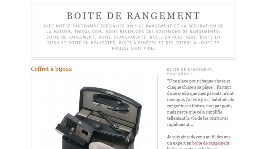 Page d’accueil du site Le rangement des enfants