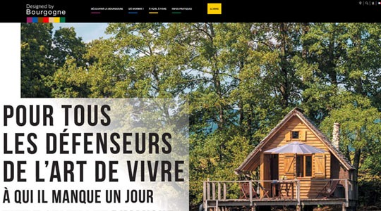 Page d’accueil du site La Bourgogne vous accueille dans des logements exceptionnels