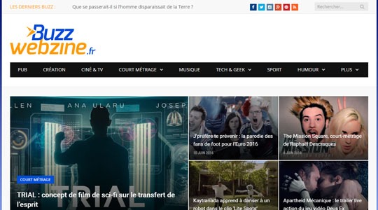 Page d’accueil du site Buzzwebzine, un blog pour se divertir au quotidien