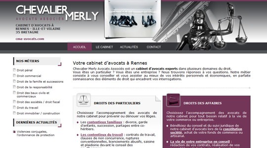 Page d’accueil du site Avocat droit succession à Rennes