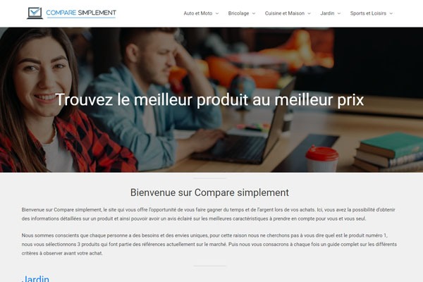 Page d’accueil du site Le meilleur comparateur pour vos achats en ligne !