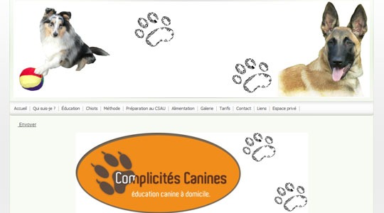 Page d’accueil du site Education canine dans le Morbihan