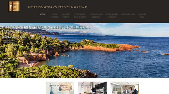 Page d’accueil du site Un courtier immobilier dans le Var avec Cpi-credits