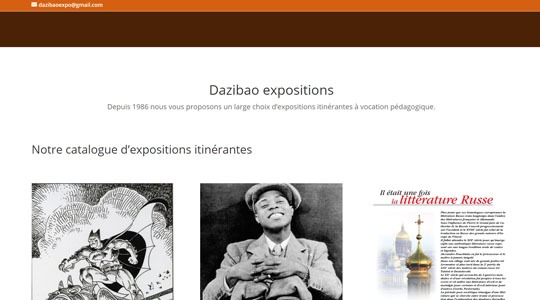 Page d’accueil du site L’objectif d’une exposition culturelle
