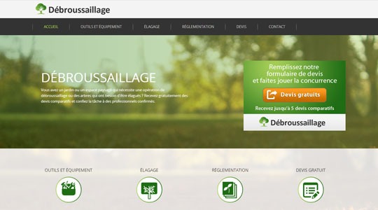 Page d’accueil du site Un jardin bien entretenu, avec l’élagage et le débroussaillage