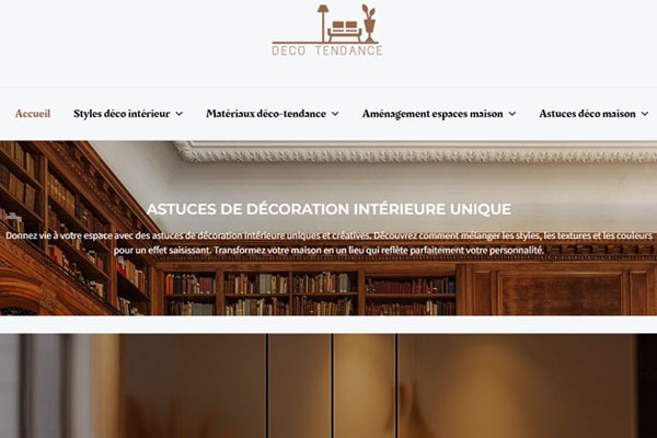 Page d’accueil du site Déco Tendance : Votre référence pour un intérieur à la pointe des tendances