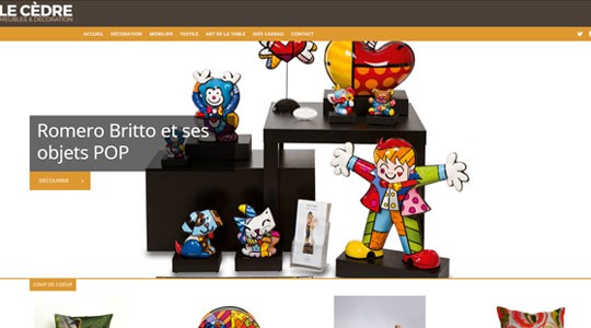 Page d’accueil du site Des meubles et de la décoration sur Quimper, à la boutique Le Cèdre