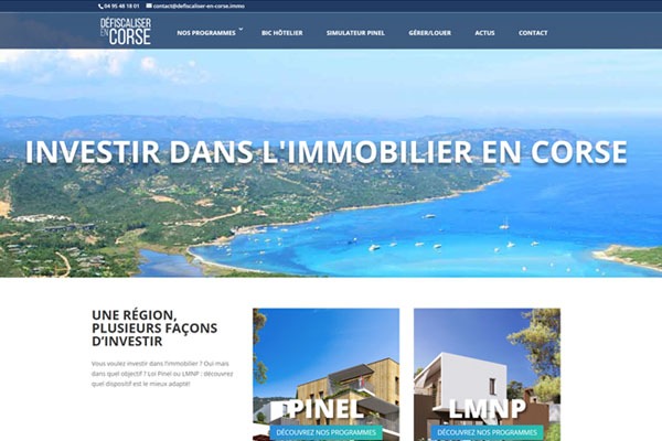 Page d’accueil du site Pourquoi investir dans l’immobilier en Corse ?