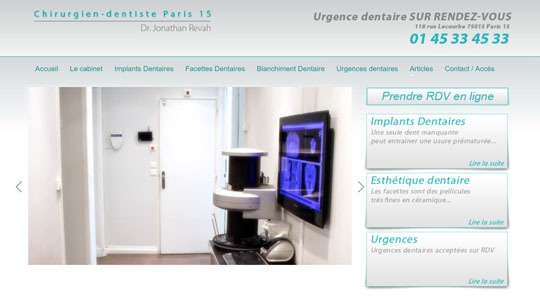 Page d’accueil du site Un joli sourire est essentiel