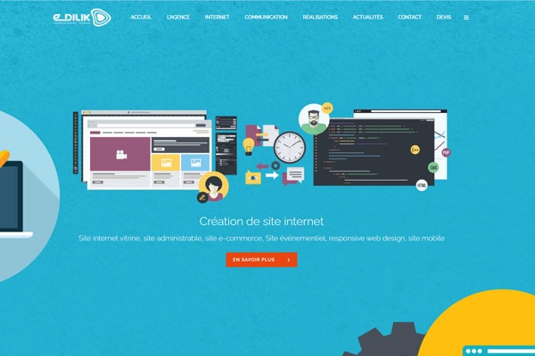 Page d’accueil du site Nouveau site pour l’agence web E-DILIK