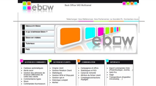 Page d’accueil du site Logistique e-commerce