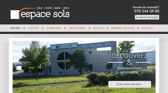 Page d’accueil du site Une salle de bain moderne avec Espace Sols