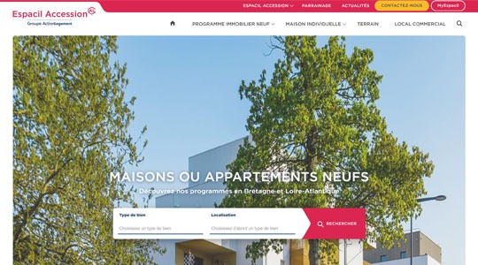 Page d’accueil du site Choisir la location accession à Nantes