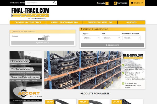 Page d’accueil du site Des engins de chantier performants