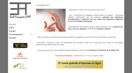 Page d’accueil du site Une formation à la technique de libération émotionnelle
