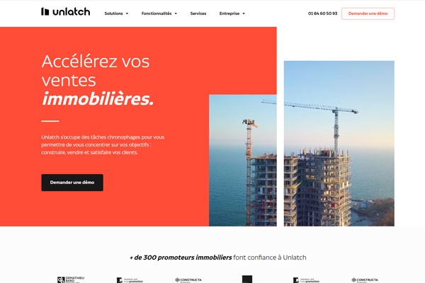 Page d’accueil du site Un logiciel de transaction immobilière pour accroître la satisfaction client