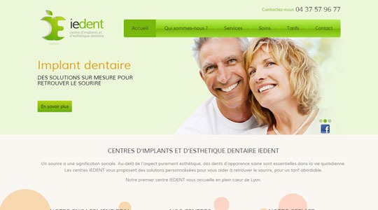 Page d’accueil du site La pose d’implants dentaires dans un centre Iedent