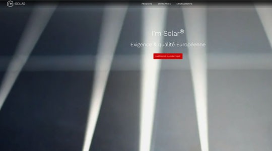 Page d’accueil du site Des panneaux solaires performants sur le site I’M SOLAR