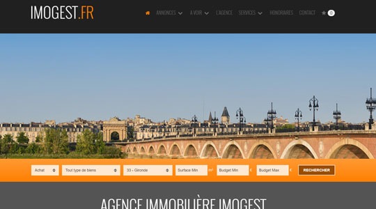 Page d’accueil du site Agence immobilière Imogest à Bordeaux et Caudéran