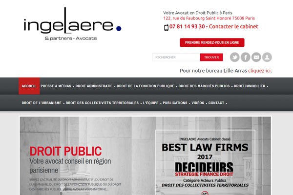Page d’accueil du site Avocat indépendant en Droit Public à Paris