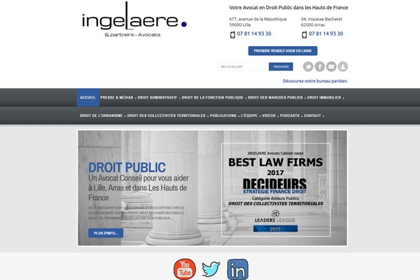 Page d’accueil du site Benjamin Ingelaere, votre Avocat indépendant en Droit de la fonction publique