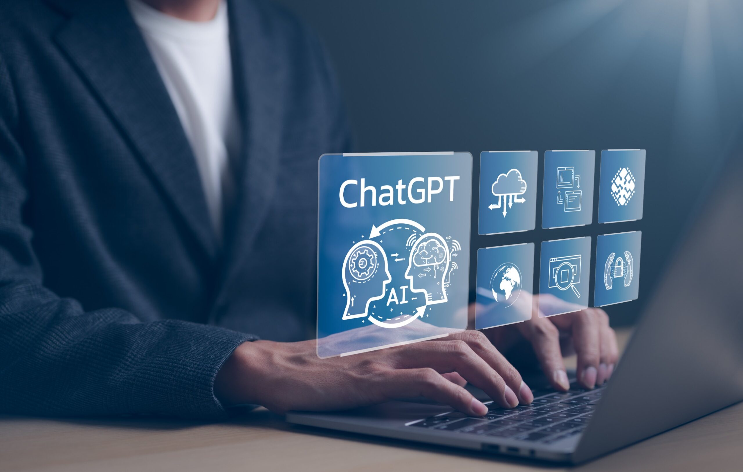 interface digitale représentant l’intelligence artificielle et l’utilisation de ChatGPT en entreprise