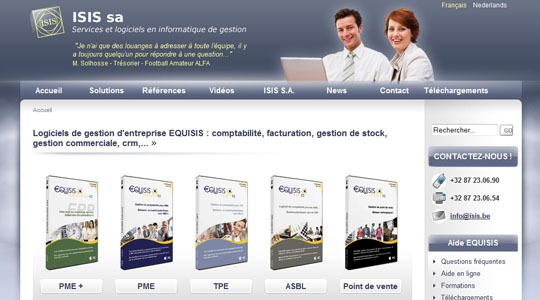Page d’accueil du site Services et logiciels en informatique de gestion Mac / Pc