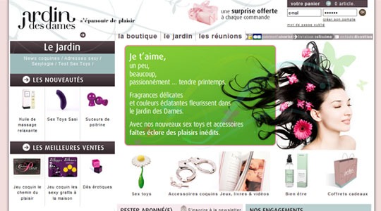 Page d’accueil du site Cadeaux coquins pour couples heureux