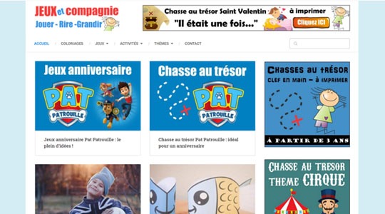 Page d’accueil du site Activités pour enfants de 0 à 12 ans et plus