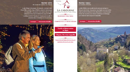 Page d’accueil du site Un gîte pour faire une halte sur le chemin de Compostelle