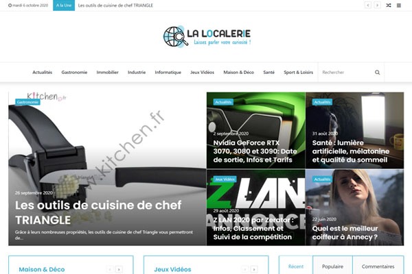 Page d’accueil du site Actualités locales et nationales avec La Localerie