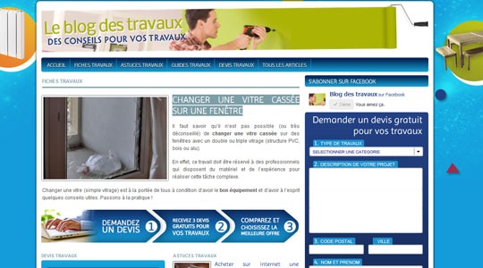 Page d’accueil du site Réaliser des travaux, en toute confiance, avec les conseils du Blog des travaux