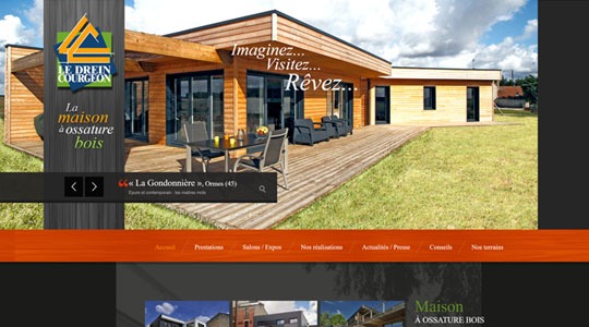 Page d’accueil du site La construction et l’extension de la maison contemporaine de Le Drein Courgeon