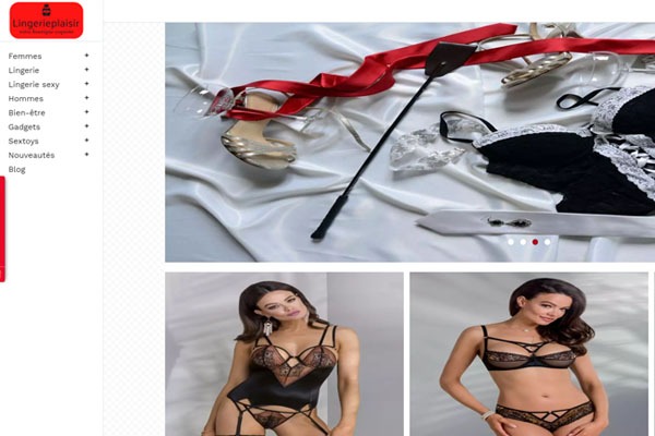 Page d’accueil du site Boutique de lingerie sexy femme et homme