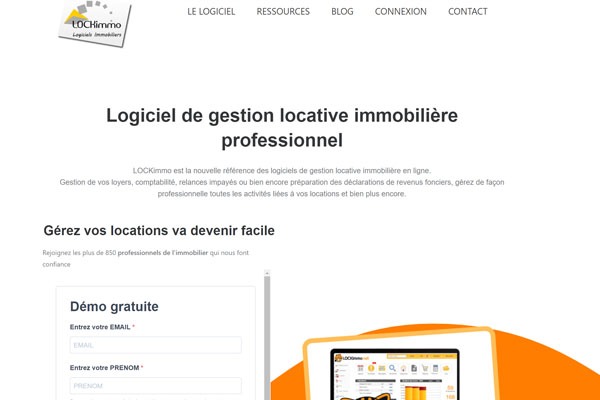 Page d’accueil du site Logiciel de gestion locative immobilière avec LOCKimmo