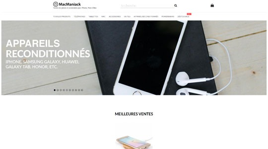 Page d’accueil du site Faire des économies grâce aux pièces détachées pour iPhone