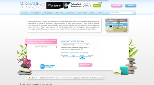 Page d’accueil du site Huiles essentielles et massage : le duo détente gagnant